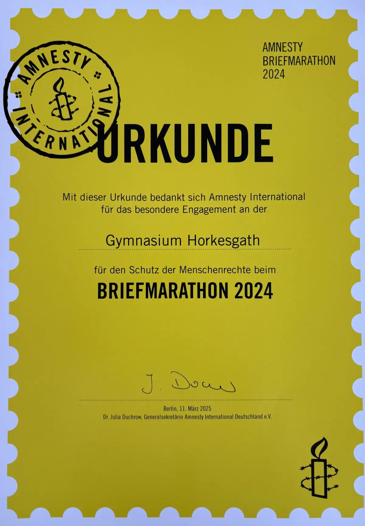 Engagement f&uuml;r Amnesty International