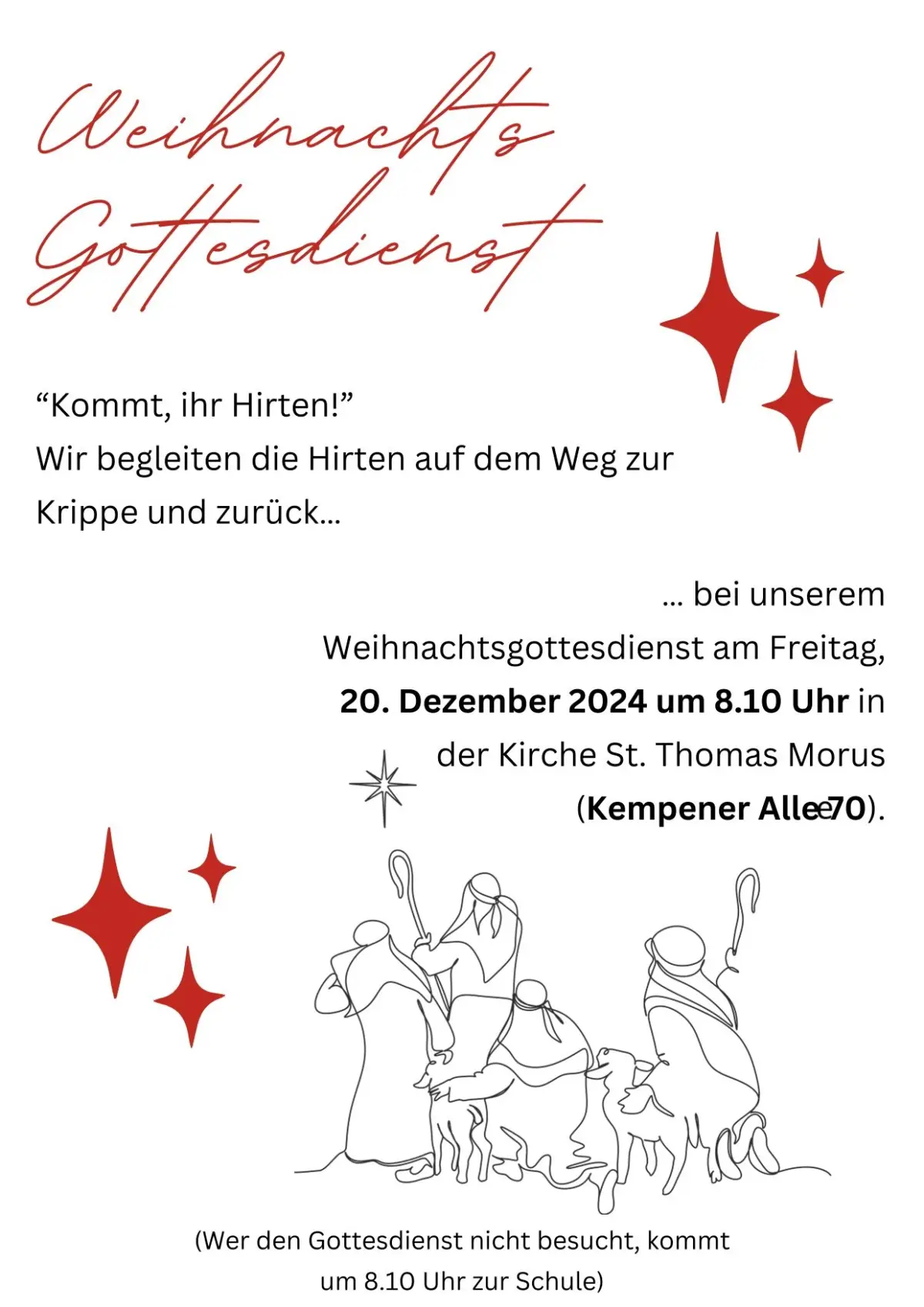 Herzliche Einladung zum Weihnachtsgottesdienst