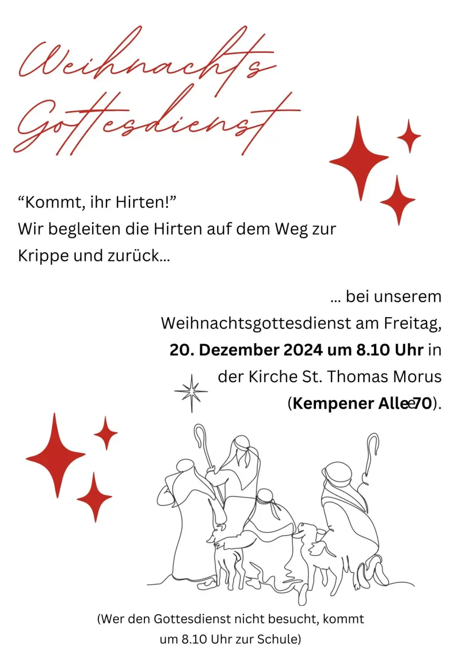 Herzliche Einladung zum Weihnachtsgottesdienst