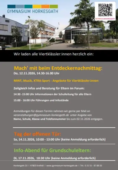 Informationen f&uuml;r Viertkl&auml;ssler:innen und zur Oberstufe &ndash; hier klicken