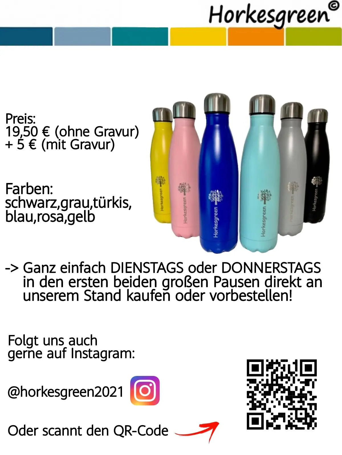Sch&uuml;lerfirma &bdquo;Horkesgreen&ldquo;: Ab Donnerstag sind wieder Trinkflaschen zu kaufen