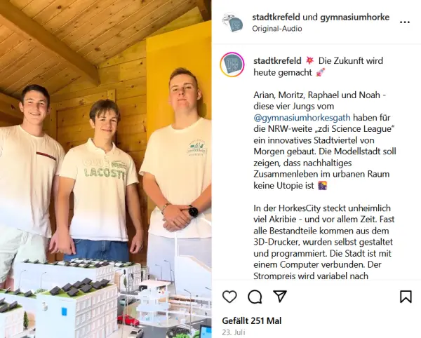 Videobeitrag der Stadt Krefeld zum Projekt „HorkesCity“