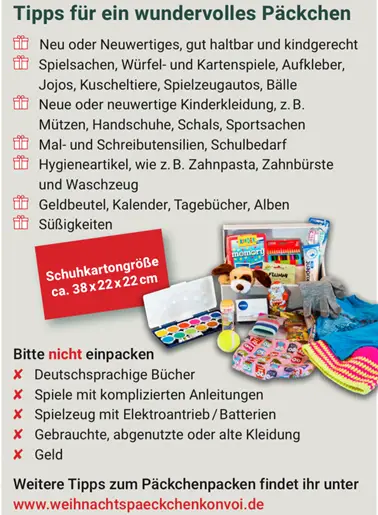 Weihnachtspäckchenkonvoi